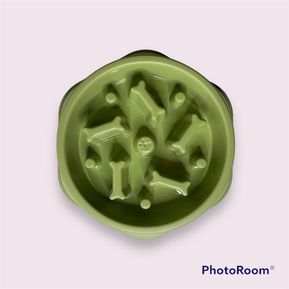 Slow Feeder Dog Bowl for Small and Medium Size Dogs - Green - Picture 3 of 5